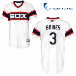 Mens Majestic Chicago White Sox 3 Harold Baines Replica White 2013 Alternate Home Cool Base MLB Jersey