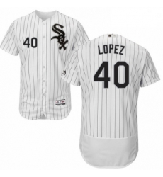 Mens Majestic Chicago White Sox 40 Reynaldo Lopez White Home Flex Base Authentic Collection MLB Jersey