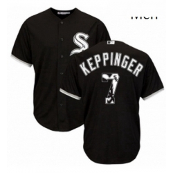 Mens Majestic Chicago White Sox 7 Jeff Keppinger Authentic Black Team Logo Fashion Cool Base MLB Jersey