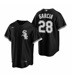 Mens Nike Chicago White Sox 28 Leury Garcia Black Alternate Stitched Baseball Jersey