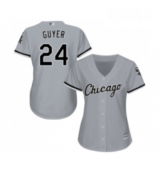 Womens Chicago White Sox 24 Brandon Guyer Replica Grey Road Cool Base Baseball Jersey 