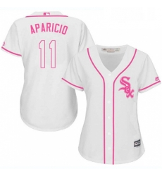 Womens Majestic Chicago White Sox 11 Luis Aparicio Authentic White Fashion Cool Base MLB Jersey