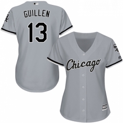 Womens Majestic Chicago White Sox 13 Ozzie Guillen Replica Grey Road Cool Base MLB Jersey