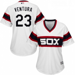 Womens Majestic Chicago White Sox 23 Robin Ventura Authentic White 2013 Alternate Home Cool Base MLB Jersey