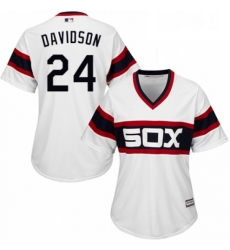 Womens Majestic Chicago White Sox 24 Matt Davidson Authentic White 2013 Alternate Home Cool Base MLB Jersey 