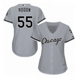 Womens Majestic Chicago White Sox 55 Carlos Rodon Replica Grey Road Cool Base MLB Jersey