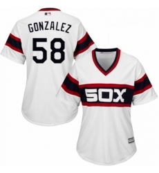 Womens Majestic Chicago White Sox 58 Miguel Gonzalez Replica White 2013 Alternate Home Cool Base MLB Jersey 