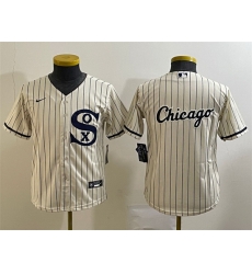 Youth Chicago White Sox Cream Team Big Logo Stitched Jersey 02