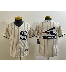 Youth Chicago White Sox Cream Team Big Logo Stitched Jersey 03