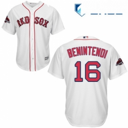 Youth Majestic Boston Red Sox 16 Andrew Benintendi Authentic White Home Cool Base 2018 World Series Champions MLB Jersey