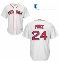 Youth Majestic Boston Red Sox 24 David Price Replica White Home Cool Base MLB Jersey