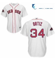 Youth Majestic Boston Red Sox 34 David Ortiz Authentic White Home Cool Base 2018 World Series Champions MLB Jersey