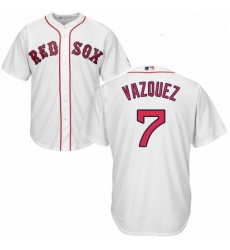 Youth Majestic Boston Red Sox 7 Christian Vazquez Authentic White Home Cool Base MLB Jersey