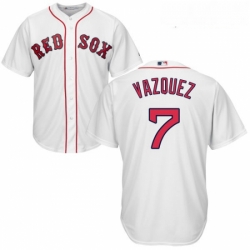 Youth Majestic Boston Red Sox 7 Christian Vazquez Replica White Home Cool Base MLB Jersey