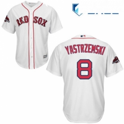 Youth Majestic Boston Red Sox 8 Carl Yastrzemski Authentic White Home Cool Base 2018 World Series Champions MLB Jersey