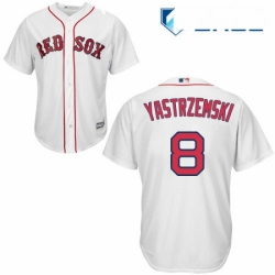 Youth Majestic Boston Red Sox 8 Carl Yastrzemski Authentic White Home Cool Base MLB Jersey