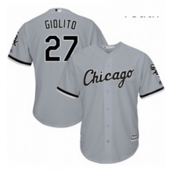 Youth Majestic Chicago White Sox 27 Lucas Giolito Replica Grey Road Cool Base MLB Jersey 