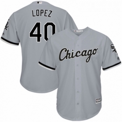 Youth Majestic Chicago White Sox 40 Reynaldo Lopez Replica Grey Road Cool Base MLB Jersey 