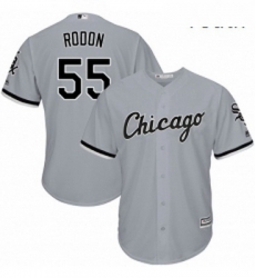 Youth Majestic Chicago White Sox 55 Carlos Rodon Replica Grey Road Cool Base MLB Jersey