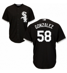 Youth Majestic Chicago White Sox 58 Miguel Gonzalez Authentic Black Alternate Home Cool Base MLB Jersey 