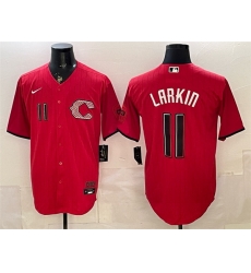 Men Cincinnati Reds 11 Barry Larkin Red 2026 City Connect Stadium Stitched Baseball Jersey Men Cincinnati Reds 11 Barry Larkin Red 2026 City Connect Stadium Stitched Baseball Jersey