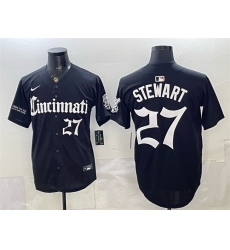 Men Cincinnati Reds 27 Sal Stewart Black Gothic Queen City Edition Vapor Premier Limited Stitched Baseball Jersey Men Cincinnati Reds 27 Sal Stewart Black Gothic Queen City Edition Vapor Premier Limited Stitched Baseball Jersey