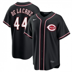 Men Cincinnati Reds  44 Elly De La Cruz 2026 Fashion Replica Black Out Stitched Baseball Jersey
