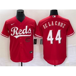 Men Cincinnati Reds 44 Elly De La Cruz Red Cool Base Stitched Baseball Jersey
