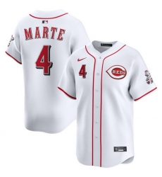 Men Cincinnati Reds Nike White Home Limited Custom Jersey Marte Noelvi 4