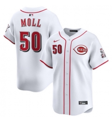 Men Cincinnati Reds Nike White Home Limited Custom Jersey Moll Sam 50