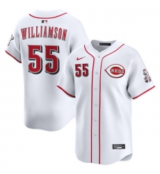 Men Cincinnati Reds Nike White Home Limited Custom Jersey Williamson Brandon 55