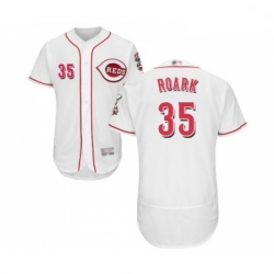 Mens Cincinnati Reds 35 Tanner Roark White Home Flex Base Authentic Collection Baseball Jersey