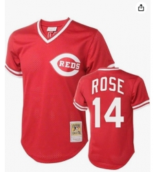 Pete Rose Cincinnati Reds Mitchell Ness Cooperstown Collection Jersey Red