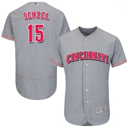 Reds 15 Nick Senzel Grey Flexbase Authentic Collection Stitched Baseball Jersey