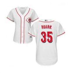 Womens Cincinnati Reds 35 Tanner Roark Replica White Home Cool Base Baseball Jersey 