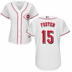 Womens Majestic Cincinnati Reds 15 George Foster Authentic White Home Cool Base MLB Jersey 