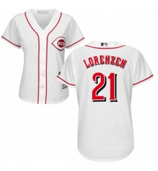 Womens Majestic Cincinnati Reds 21 Michael Lorenzen Authentic White Home Cool Base MLB Jersey