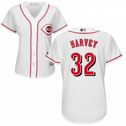 Womens Majestic Cincinnati Reds 32 Matt Harvey Authentic White Home Cool Base MLB Jersey 