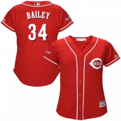 Womens Majestic Cincinnati Reds 34 Homer Bailey Replica Red Alternate Cool Base MLB Jersey