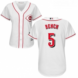 Womens Majestic Cincinnati Reds 5 Johnny Bench Replica White Home Cool Base MLB Jersey