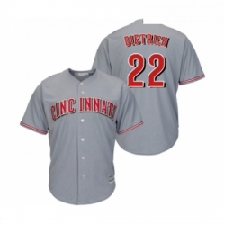 Youth Cincinnati Reds 22 Derek Dietrich Replica Grey Road Cool Base Baseball Jersey 