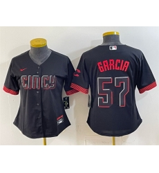 Youth Cincinnati Reds  57 Julian Garcia Black City Connect Stitched Baseball Jersey