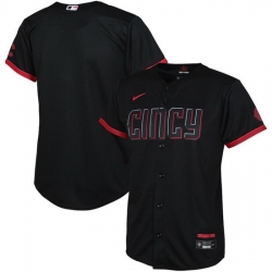 Youth Cincinnati Reds Blank Black 2023 City Connect Stitched Baseball Jersey