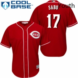 Youth Majestic Cincinnati Reds 17 Chris Sabo Replica Red Alternate Cool Base MLB Jersey