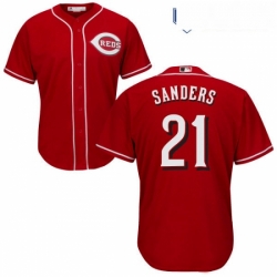 Youth Majestic Cincinnati Reds 21 Reggie Sanders Replica Red Alternate Cool Base MLB Jersey