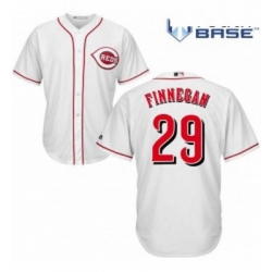 Youth Majestic Cincinnati Reds 29 Brandon Finnegan Replica White Home Cool Base MLB Jersey