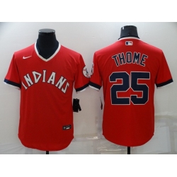 Men Cleveland Indians 25 Jim Thome Red Stitched Baseball Jersey