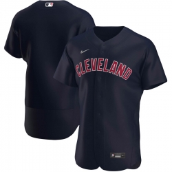 Men Cleveland Indians Men Nike Navy Alternate 2020 Flex Base Logo Team MLB Jersey