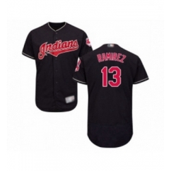 Mens Cleveland Indians 13 Hanley Ramirez Navy Blue Alternate Flex Base Authentic Collection Baseball Jersey