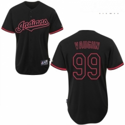 Mens Majestic Cleveland Indians 99 Ricky Vaughn Replica Black Fashion MLB Jersey